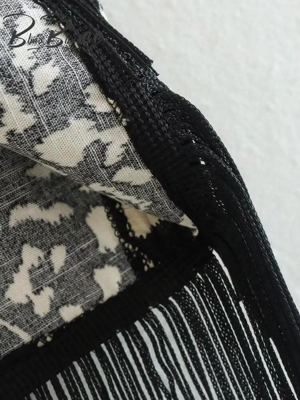 BlingBlingee kevadkerge naiste trükitud seelik Traf kõrge vöökoha tõmblukuga küljel Vintage asümmeetrilised tutid Hem naiste miniseelik