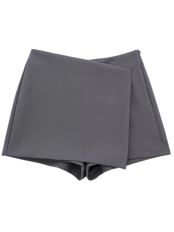 TRAF 2023 Bēšs Skorts Sievietēm Augsta vidukļa svārki Šorti Y2K Streetwear Asimetriski ietīšana īsi svārki Pavasara ikdienas svārku bikses