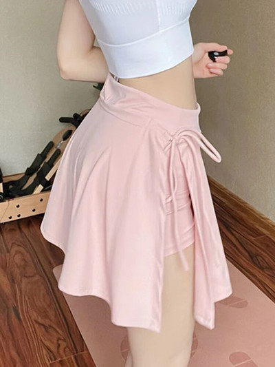 Φούστες Γυναικείες αναψυχής Απλή κομψή στιβαρή κορδέλα Sporty Fake Δύο τεμάχια Άνετα Γλυκά Γοητευτική Δημιουργικότητα Παντός αγώνα Καθημερινό Νέο