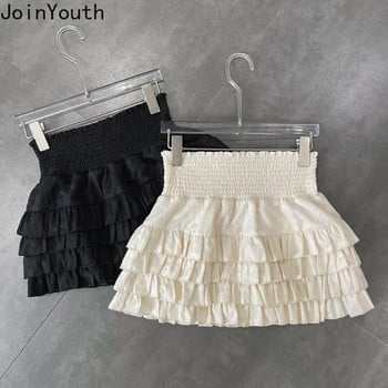 Сладка Y2k пола Дамски летни летни Saia Temperament Lace Ruffles Jupe 2023 Faldas Mujer De Moda Модни корейски мини поли