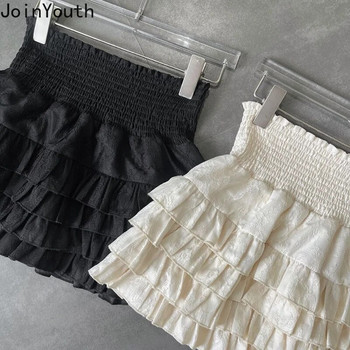 Сладка Y2k пола Дамски летни летни Saia Temperament Lace Ruffles Jupe 2023 Faldas Mujer De Moda Модни корейски мини поли