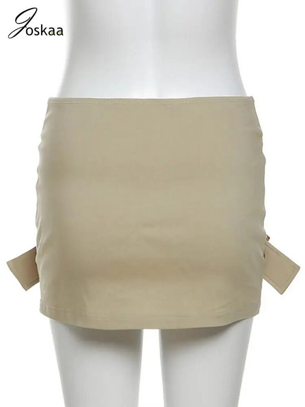 Joskaa Fashion Cross Buckle Hip φούστα Γυναικεία Hipster Σέξι ψηλόμεση μίνι φούστες 2024 Ανοιξιάτικα γυναικεία κάτω ρούχα Harajuku Streetwear