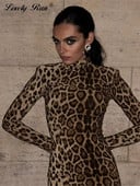 Seksi ženska haljina s leopard uzorkom, dugih rukava, dugih rukava i O-izreza, maksi ženske haljine za proljeće 2024., ljetne modne ženske haljine