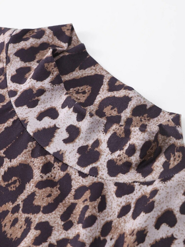 Seksi ženska haljina s leopard uzorkom, dugih rukava, dugih rukava i O-izreza, maksi ženske haljine za proljeće 2024., ljetne modne ženske haljine
