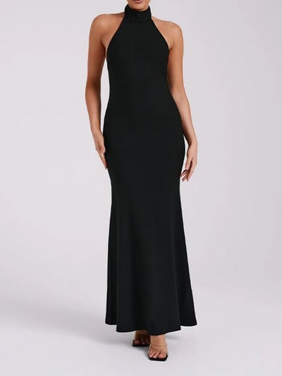 2023 m. Elegantiška moteriška vakarinė suknelė moteriška madinga raištinė suknelė be rankovių, seksualios moteriškos naktinio klubo vakarėlio suknelės