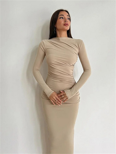 WJFZQ Molid Rochii Midi pentru Aniversare, cu mânecă lungă, subțire, pentru bal de absolvire