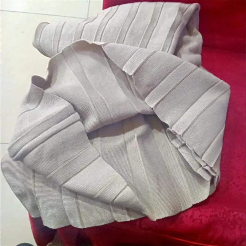 Jednostavne jednobojne duge 75 cm deblje pletene suknje Jesen Zima Elastična suknja A kroja visokog struka Ženske plisirane suknje za sve vrste