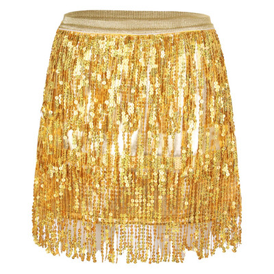 Naiste sädelev litritega tutiseelik Ladina tantsu kostüüm Klubirõivad elastne vöökoht lakknahast narmastega seelikud