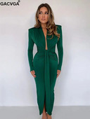 GACVGA Rochie lungă, pliată, elegantă, casual, lungă, 2023, toamnă, iarnă, pentru femei, rochie subțire pentru petrecere de seară, rochie sexy pentru dama, bandaj
