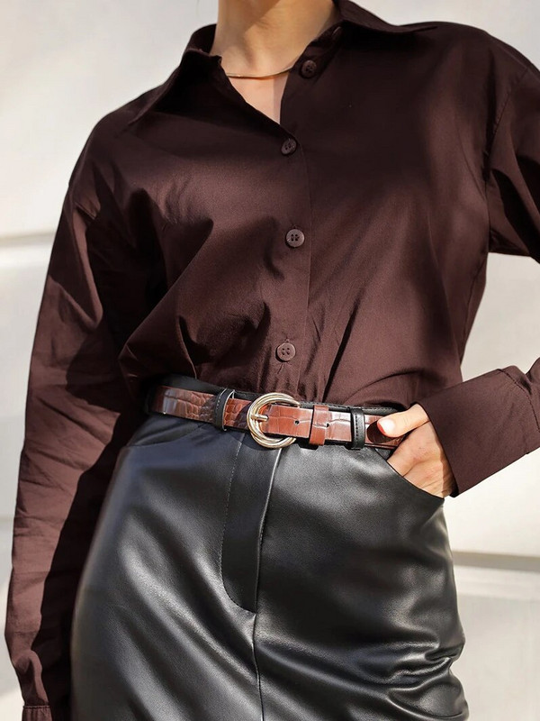 Fuste Midi din piele artificială de toamnă pentru femei Fuste drepte cu talie înaltă din PU șic elegante pentru femei Casual Fuste cu fante sexy Îmbrăcăminte