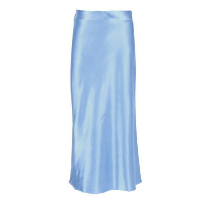 Nyári elegáns szatén női hosszú szoknya, divat, tömör irodai magas derekú trombitaszoknyák női cipzáras csípőcsomag alkalmi karcsú szoknya