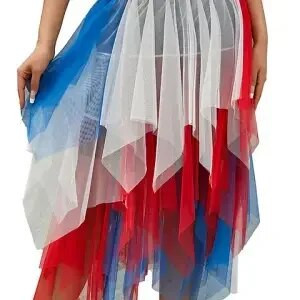Culoare degradată Fusta neregulată din tul Primăvară și vară Fusta cu bule cu talie înaltă Fuste lungi pentru femeie Mujer Faldas Saias Mulher
