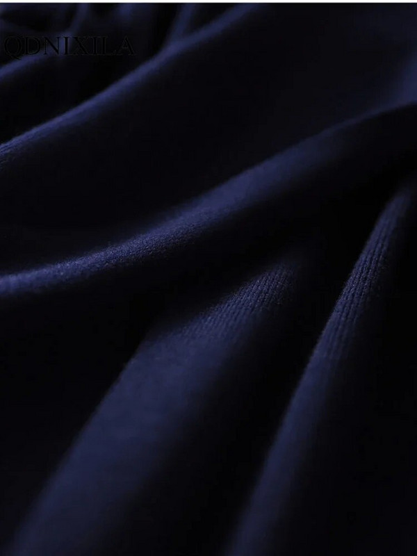 Dámske šaty s výstrihom do V, zavinovacie šaty pre ženy, jeseň/zima 2023, nové dámske oblečenie, kórejská verzia, voľná elegantná pletená sukňa