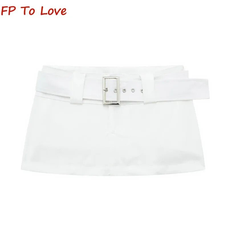 Μίνι κοντές φούστες Y2K Khaki Blet Σέξι με χαμηλή μέση καυτά κορίτσια Γυναικεία streetwear Γκρι άσπρα μασίφ στολή