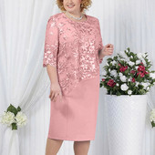 2023 Noua Rochie Midi Marime Plus 5XL Elegantă Decolteu O-talie Înaltă Broderie Dantela mâneci 3/4 Rochie de Seara Doamna Imbracaminte pentru Femei Robe