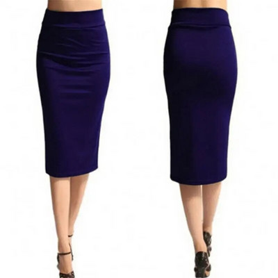 Reducere fierbinte Fusta Creion Femei Noi Doamne Office Stretch Bodycon Fusta Midi Femei Talie Înaltă Fuste Jersey Jum-Gaf Puls Marimea XL