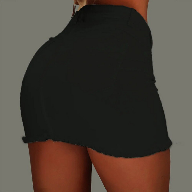 Traper mini suknja crno-bijela rastezljiva traper suknja traperice visokog struka za žene 2023 Falda Short De Mujer Jupes Femme