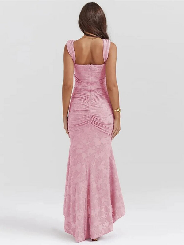 Ženska seksi plisirana halter haljina bez leđa Ženske elegantne uske haljine bez rukava s otvorenim ramenima Ženska modna klupska vestidos