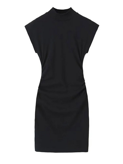 Fashion Solid O Neck Bodycon Φορέματα για Γυναικεία 2023 Σέξι σπαστό πίσω αμάνικο φόρεμα με λεπτή εφαρμογή Κομψές γυναικείες νυχτερινές ρόμπες κλαμπ