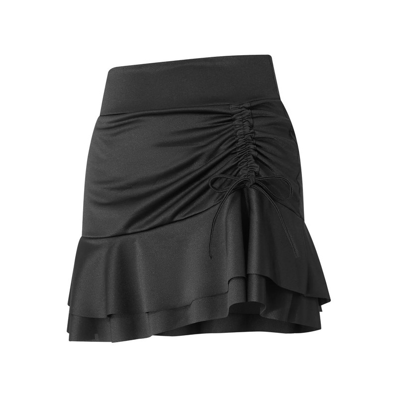 Dámske nohavičky s vysokým pásom, plavecká sukňa s volánikmi a sťahovacou šnúrkou na brušku a šortky