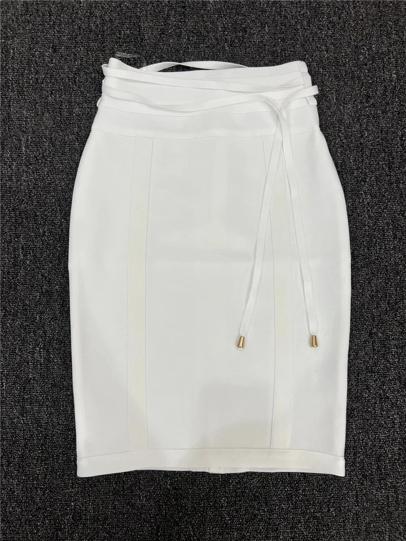 4 színű Női Hot Pink Fekete Fehér Bodycon Bandage Szoknya Designer High Street Party Club Ceruzaszoknya 55cm