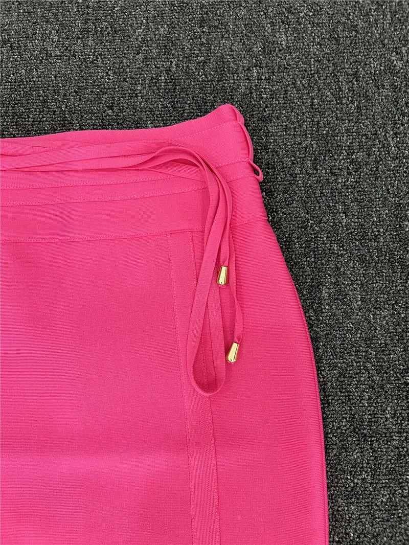 4 színű Női Hot Pink Fekete Fehér Bodycon Bandage Szoknya Designer High Street Party Club Ceruzaszoknya 55cm