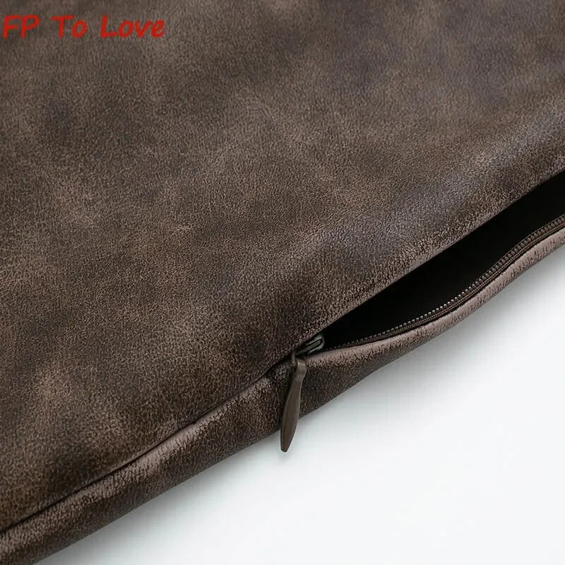 2023. Suknja od rebraste kože u stilu Spice Girls Jesenska crna vintage mini suknja A kroja visokog struka