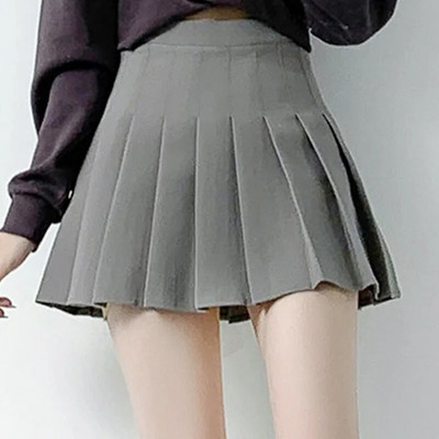Rudas moteriškas sijonas 2024 m. vasariniai drabužiai moteriškas aukštu juosmeniu Harajuku korėjietiško stiliaus juodas mini klostuotas sijonas mokyklinei mergaičių uniforma