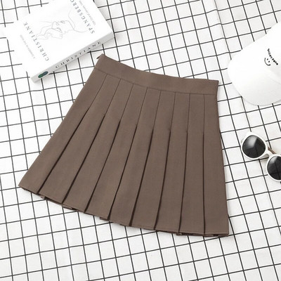 Rudas moteriškas sijonas 2024 m. vasariniai drabužiai moteriškas aukštu juosmeniu Harajuku korėjietiško stiliaus juodas mini klostuotas sijonas mokyklinei mergaičių uniforma