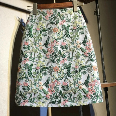 2024. Nova ženska polusuknja s cvjetnim motivima, svestrana ljetna modna suknja ravnih rukava s omotanim bokovima, mala suknja A-kroja s printom