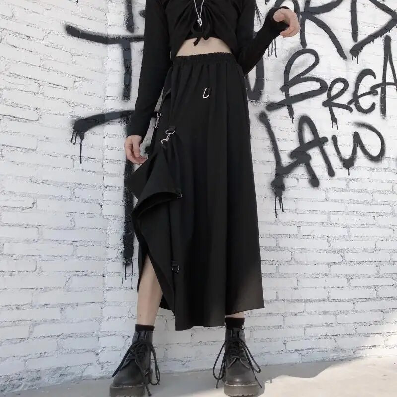 Fuste Femei Harajuku Negru 3XL Vintage Moda BF Stil Empire High Street Doamnelor All-match Casual Faldas Retro Юбка Женская