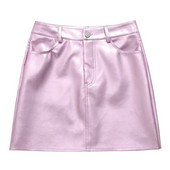 Καλοκαιρινή Γυναικεία Κορεάτικη Μίνι Κοντή Φούστα Γυναικεία Μασίφ Τσέπες Pu Δερμάτινη Φούστα σε Α γραμμή Casual Σέξι Πακέτο Γυναικεία φούστες