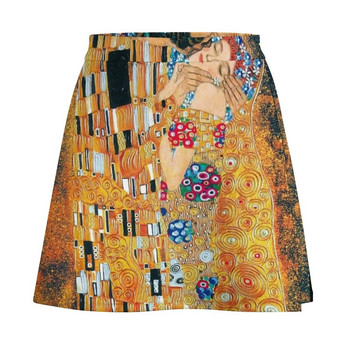 Gustav Klimt - The kiss Mini Skirt γυναικείο καλοκαιρινό φόρεμα 2023 νέο σε ρούχα