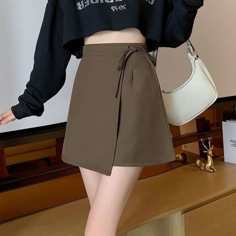 Ακανόνιστες Φούστες Γυναικείες Καλοκαιρινό Μίνι Y2k Vintage All-Match Streetwear Temper Simple ψηλόμεση Mujer Classic Office Lady Harajuku
