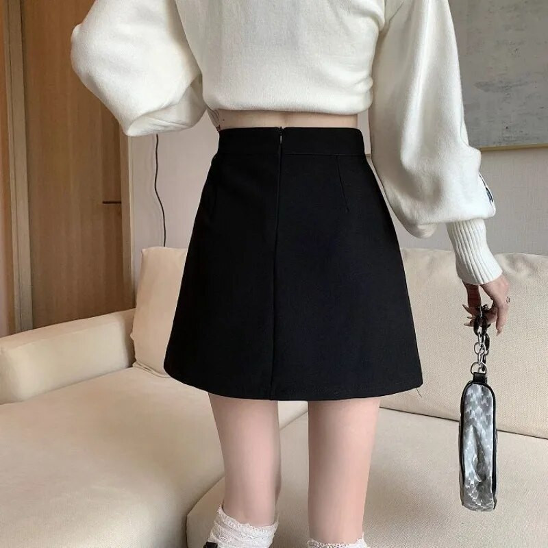 Ακανόνιστες Φούστες Γυναικείες Καλοκαιρινό Μίνι Y2k Vintage All-Match Streetwear Temper Simple ψηλόμεση Mujer Classic Office Lady Harajuku