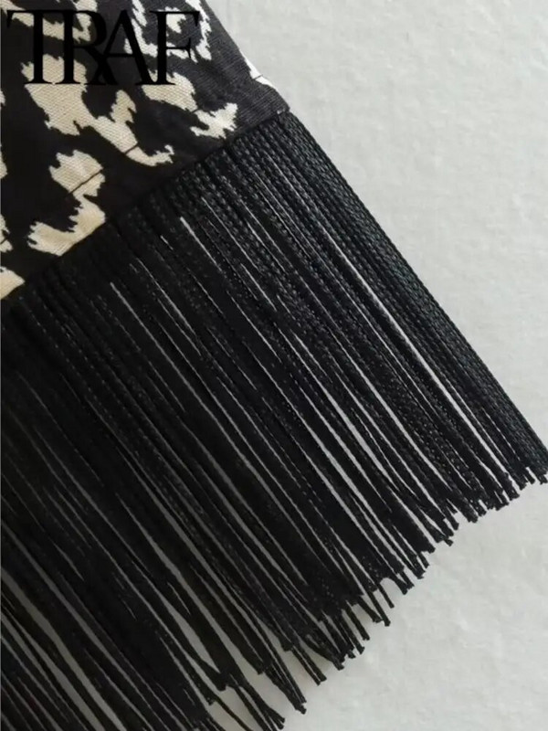 TRAF GAL 2023 m. vasaros moterų senoviniai marginti sijonai, šoniniai užtrauktukai su kutu apvadu, mažas moteriškas sijonas Elegantiški sijonai aukštu juosmeniu Y2K