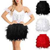 2024-es női tömör tollszoknya Stage Performance ruházat Rövid szoknya lányoknak divatos partiszoknya Új divatos sokoldalú ruha