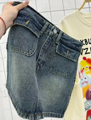 Πικάντικη ρετρό τζιν φούστα Καλοκαιρινή πλυμένη μπλε λεπτή εφαρμογή Μίνι φούστα με γοφό Γυναικεία καθημερινή τζιν κοντή φούστα