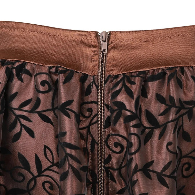 Fusta gotică din dantelă Steampunk Dantela florală asimetrică Fuste cu volane înalte și joase pentru femei Corset asortat Fusta burlescă victoriană