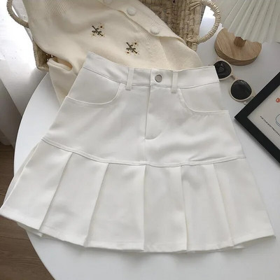 Ženska plisirana suknja visokog struka y2k Ljetne ležerne Kawaii A kroja Karirane crne teniske japanske školske uniforme Mini suknje za djevojčice