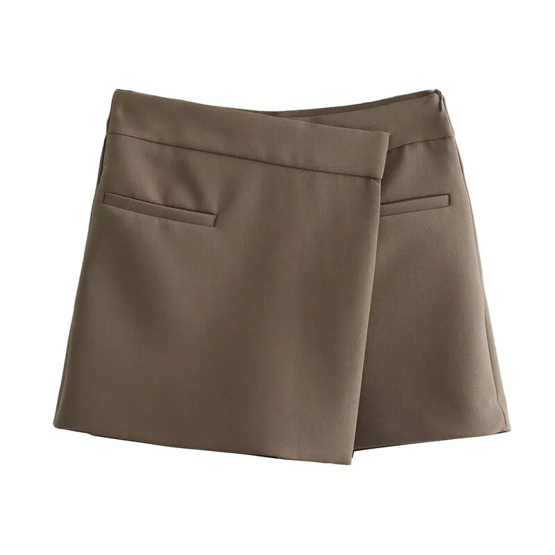 TRAF Asimetrične ženske kratke kratke suknje visokog struka Ženske jesenske kratke suknje za žene Chic i elegantna ženska suknja
