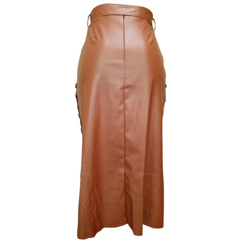 Ženska asimetrična pencil suknja visokog struka Ženska ulična odjeća Elegantna ženska torba Odjeća za bokove od PU kože