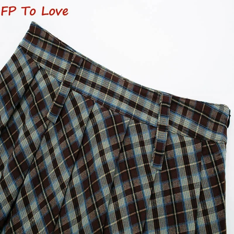 Y2K pavasario ir rudens aukšto juosmens Retro languotas klostuotas sijonas Spice Girls College Style su apačia A formos mini sijonas