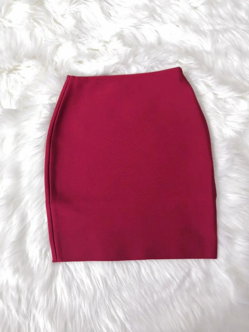 Seksi mini suknja od rajona zavoja za žene Crvena Narančasta Zelena Obrve n Plave Ženske uredske ljetne uske suknje Vestidos