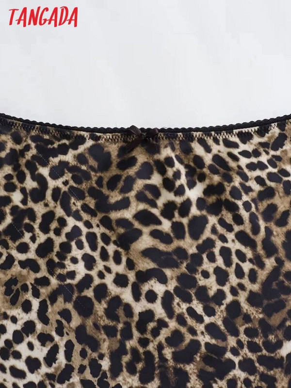 Tangada 2023 új női leopárd szoknya, magas derekú, cipzáras női elegáns hosszú szoknya PH34