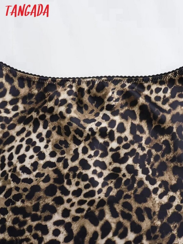 Tangada 2023 új női leopárd szoknya, magas derekú, cipzáras női elegáns hosszú szoknya PH34