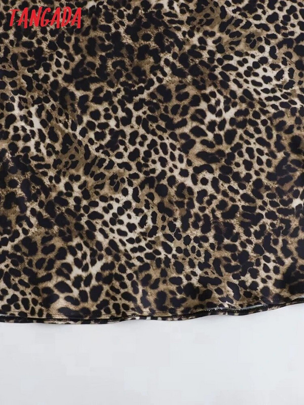 Tangada 2023 új női leopárd szoknya, magas derekú, cipzáras női elegáns hosszú szoknya PH34
