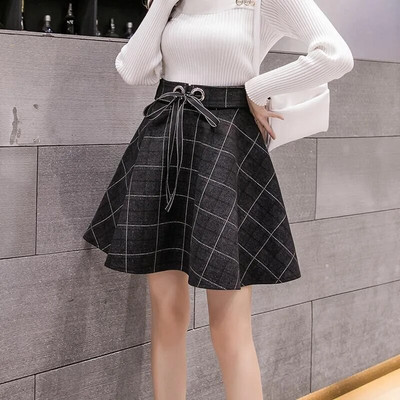 Fuste coreene supradimensionate 3XL pentru fete Harajuku plisate în carouri Mini-fustă casual Uniforme Y2k Pantaloni de siguranță Toamnă Streetwear femei