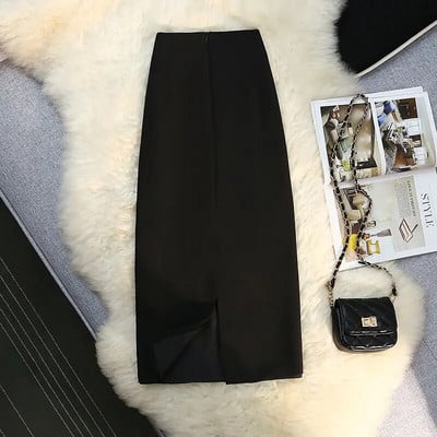 2023-as új Simplicity magas derekú, egyszínű szoknya irodai női temperamentum, osztott táska csípőszoknyák őszi női ruházat