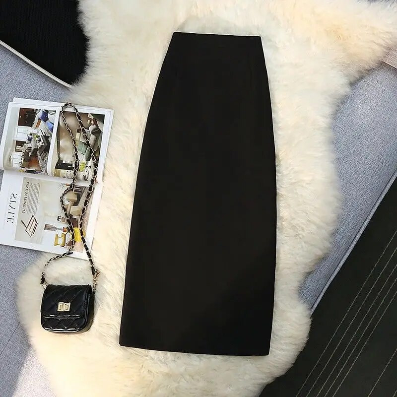 2023-as új Simplicity magas derekú, egyszínű szoknya irodai női temperamentum, osztott táska csípőszoknyák őszi női ruházat